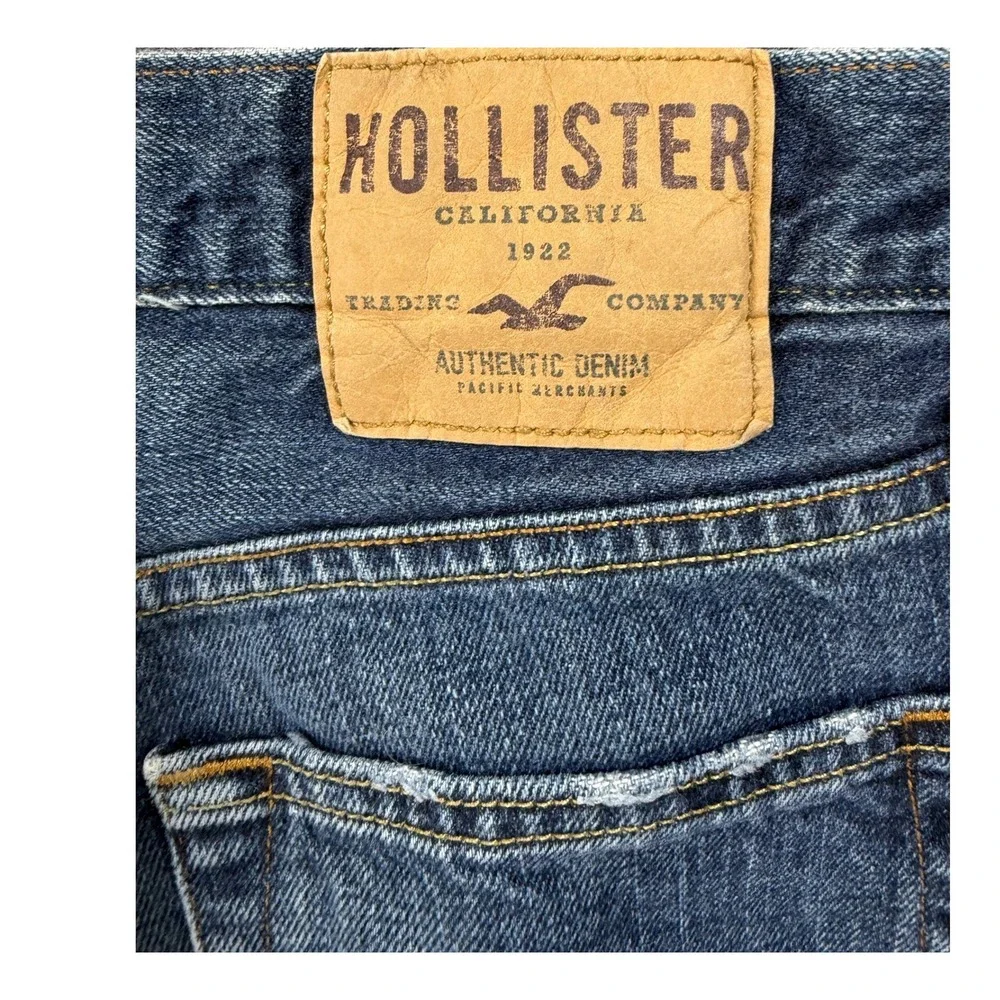 Hollister Mens Slim Straight Medium Wash Denim Jeans 28x30 Casual Skater y2k